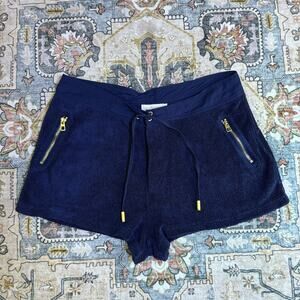 Tory Burch Women's Josie Terry Cloth Shorts Lounge Pool Travel Summer Blue 12